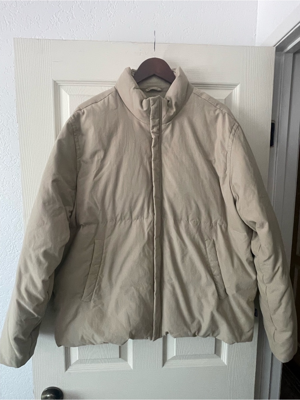 Vintage 90s Structure Tan Puffer Jacket - Size XL Earth Tone Down blend